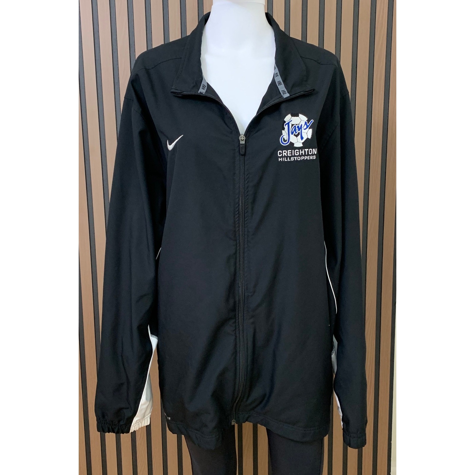 Nike Dri-Fit Creighton Men's Hillstoppers Jays Soccer Track Jacket Black Xxl